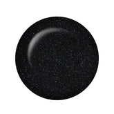 Realistic juicy shimmery black glittered pantone lay in white setting backdrop